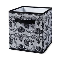KSP Collapsible 'Lace' Non-Woven Storage Bin (Black) 10x10x11"