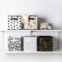 KSP Collapsible 'Lace' Non-Woven Storage Bin (Black) 10x10x11"