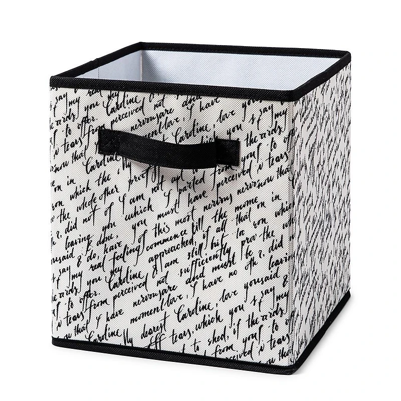 KSP Collapsible 'Words' Non-Woven Storage Bin (Ivory) 10x10x11"
