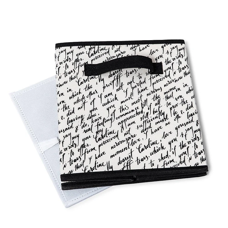 KSP Collapsible 'Words' Non-Woven Storage Bin (Ivory) 10x10x11"