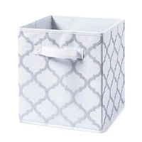 KSP Collapsible 'Ogee' Non-Woven Storage Bin (Silver) 10x10x11"