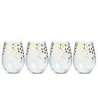 KSP Christmas Cheers 'Celebrate' Stemless Wine Glass - Set of 4