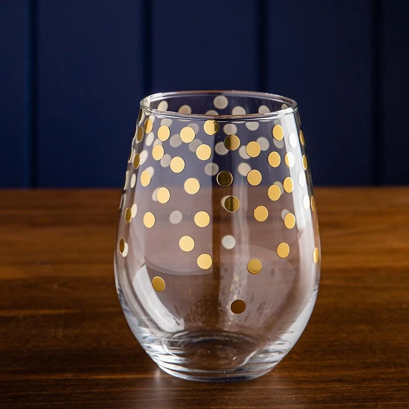 KSP Christmas Cheers 'Celebrate' Stemless Wine Glass - Set of 4