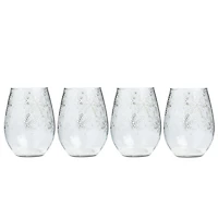 KSP Christmas Cheers 'Snowfall' Stemless Wine Glass - Set of 4