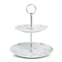 KSP Christmas Entertain 'Snowfall' Porcelain Buffet Stand 2-Tier