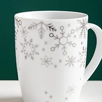 KSP Christmas Decal 'Snowfall' Porcelain Mug - Set of 4