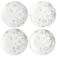 KSP Christmas Decal 'Snowfall' Porcelain Side Plate - Set of 4