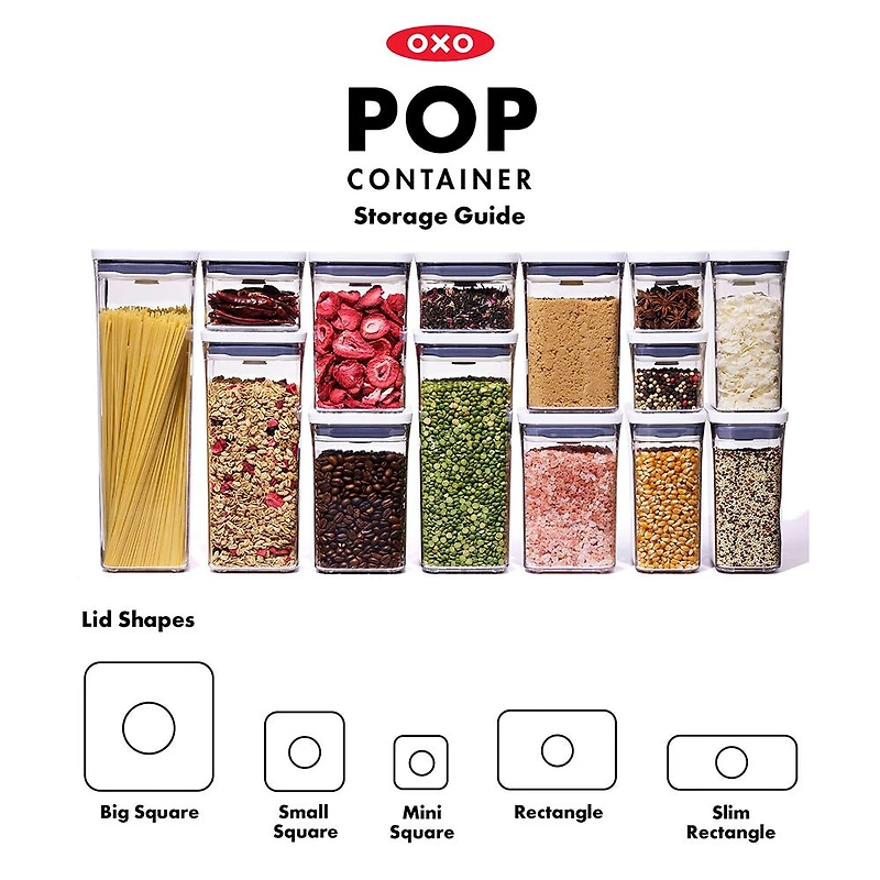 OXO Good Grips Pop 1.6L Short Rectangular Storage Canister