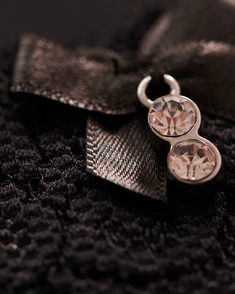 Lot de 5 culottes tanga microfibre et large bande dentelle