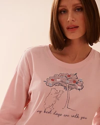 Chandail manches longues en coton à imprimé pomme