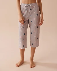 Apple Print Cotton Pajama Capris