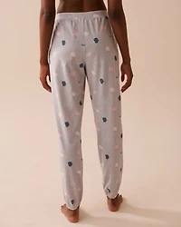 Pantalon de pyjama jogger en coton à imprimé pomme