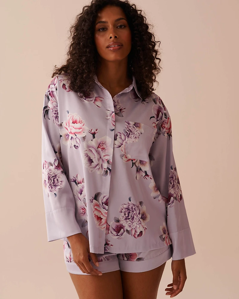 Satin Button-down Shirt