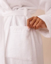 Peignoir spa à capuche en ratine