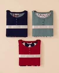 Winter Flowers Print Long Sleeve PJ Set