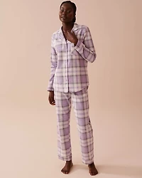 Ensemble pyjama en flanelle imprimé fleurs hivernales