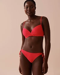 AZURE BLUE Recycled Fibers Plunge Bikini Top