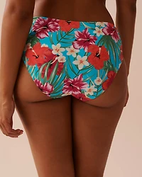 Bas de bikini taille mi-haute en fibres recyclées PERIWINKLE