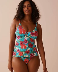 Bas de bikini taille mi-haute en fibres recyclées PERIWINKLE