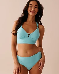 SKY BLUE Recycled Fibers D Cup Long Triangle Bikini Top