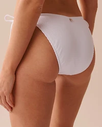 TEXTURED Side Tie V-cut Brazilian Bikini Bottom