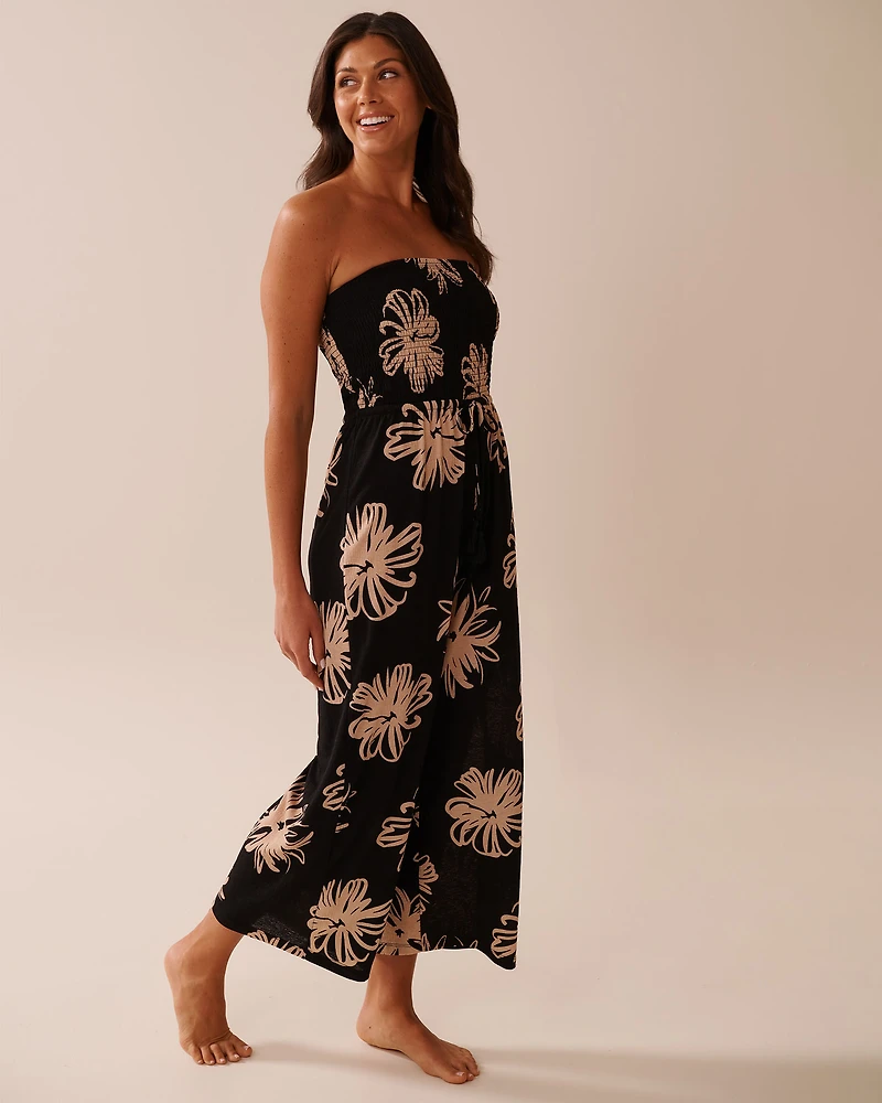 Combinaison sans manches à fleurs