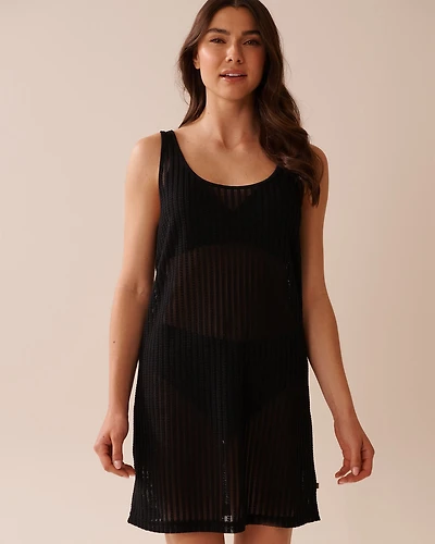 Striped Crochet Sleeveless Dress