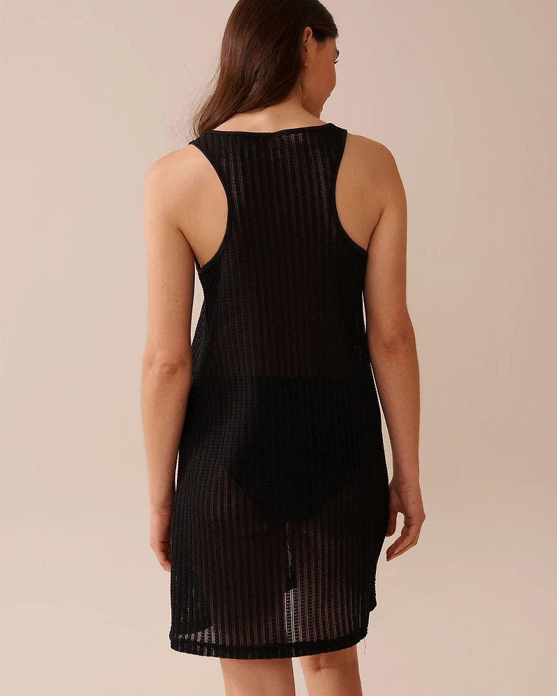 Striped Crochet Sleeveless Dress