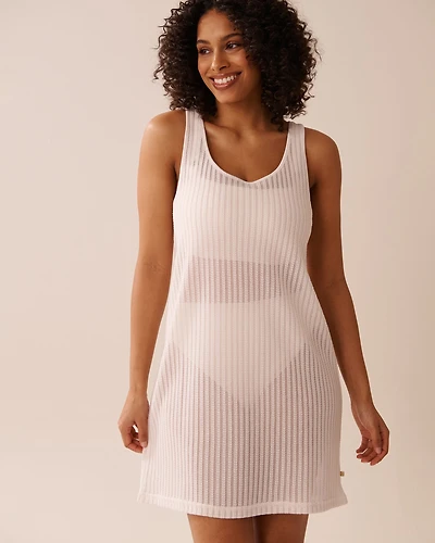 Striped Crochet Short Dress