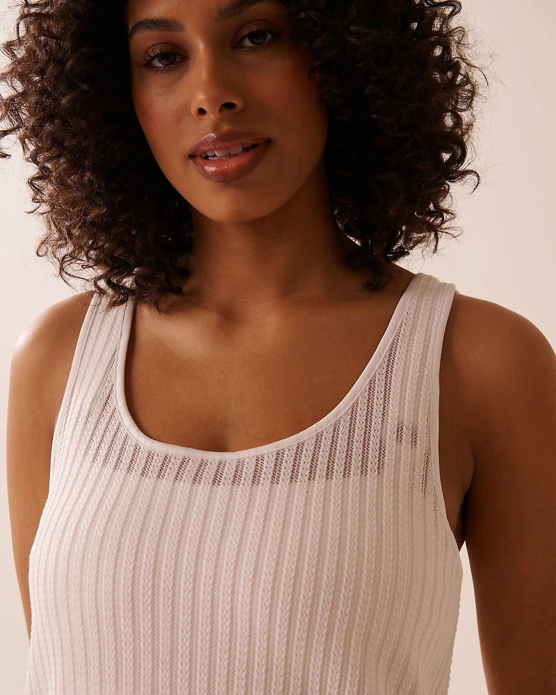 Striped Crochet Short Dress