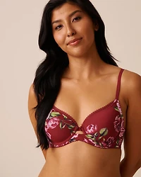 Lightly Lined Printed Microfiber Bra