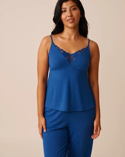 Camisole en modal avec détails dentelle