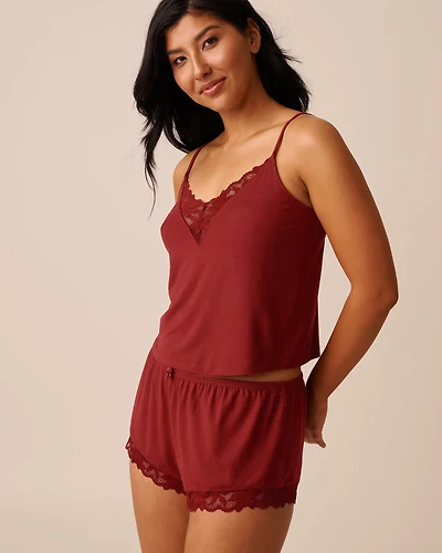 Lace Detail Modal Crop Cami