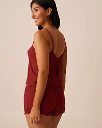 Lace Detail Modal Crop Cami