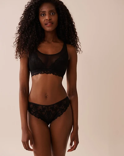 Scalloped Floral Lace and Mesh 2-piece Set