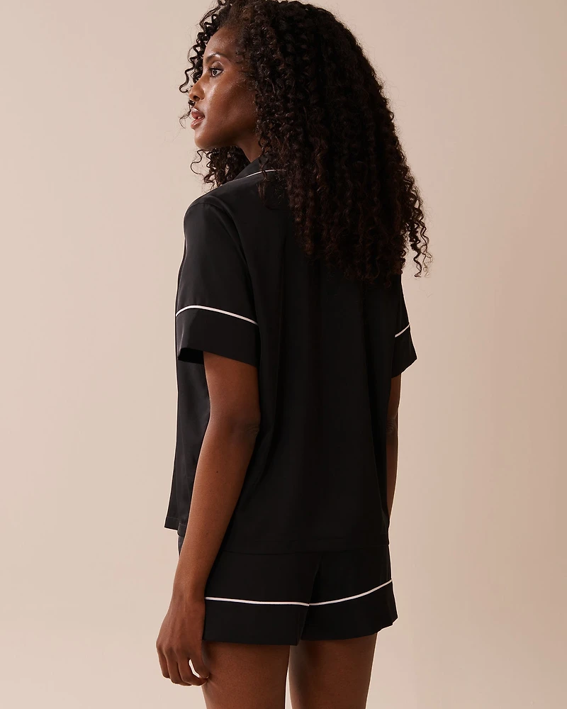 Short Sleeve Satin Pajama Set