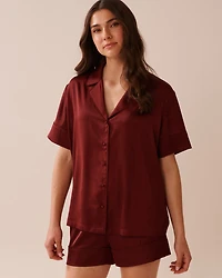 Short Sleeve Satin Pajama Set