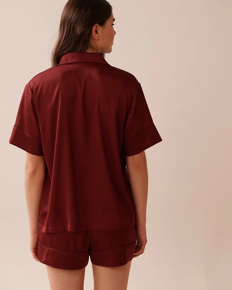 Short Sleeve Satin Pajama Set
