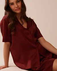 Short Sleeve Satin Pajama Set