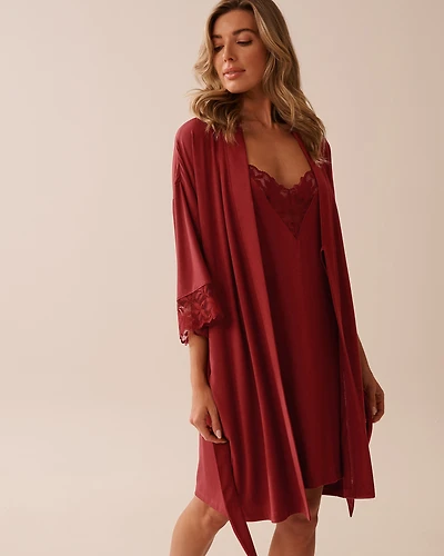 Lace Detail Modal Kimono