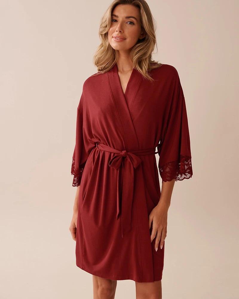 Lace Detail Modal Kimono