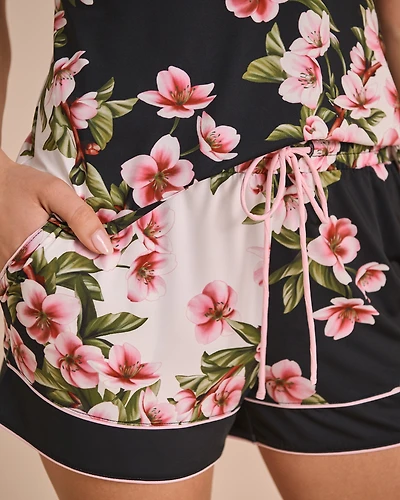 Cherry Blossom Print Recycled Fibers Shorts