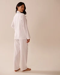 Long Sleeve Textured Satin PJ Set