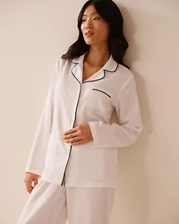 Ensemble pyjama texturé manches longues en satin