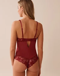 Microfiber and Floral Lace Cheeky Teddy