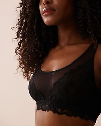 Ensemble 2 pièces en résille et dentelle florale festonnée