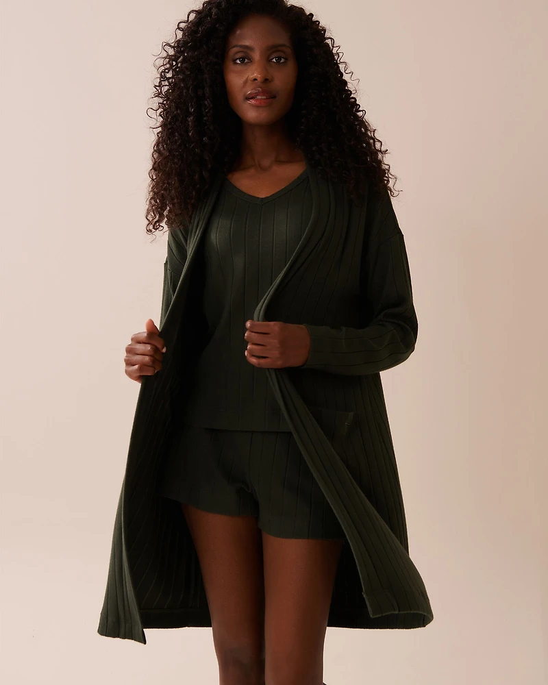 Cardigan long côtel