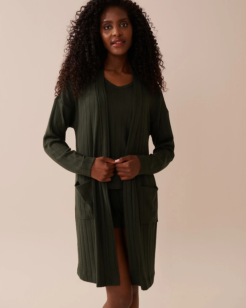 Cardigan long côtel