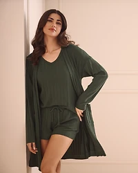 Cardigan long côtel
