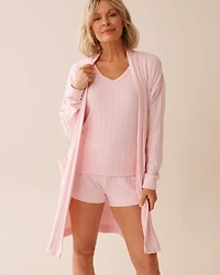 Ribbed Long Cardigan